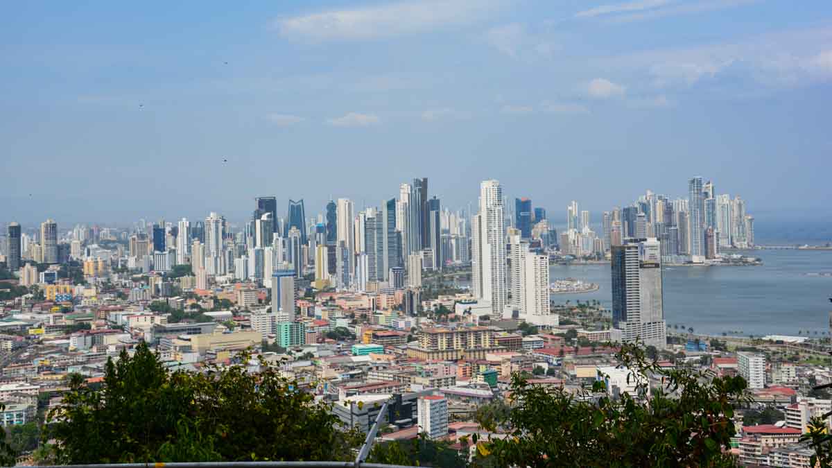 Panama City A view of Panama City from a nearby hill.