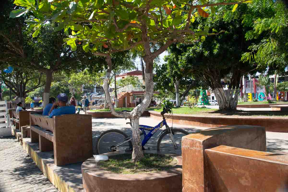 A village square in Mexico